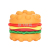 Silicone 3D Stress Relief Ball Stress Ball Cute Hamburger-Shaped Deratization Pioneer Squeezing Toy Children's Toy Silicone Stress Relief Ball