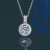 New S925 Silver round Bag Zircon Necklace Pendant 1 Karat Clavicle Set Chain Fashion Ornament