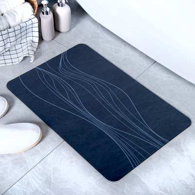 Modern Simple Soft Diatom Ooze Floor Mat Wave Light Simple Non-Slip Door Mat Bathroom Absorbent Floor Mat