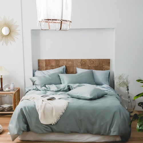 80 light luxury tencel four-piece solid color three-piece quilt cover bed sheet hotel dormitory bedding wholesale