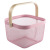 Home Kitchen Bathroom Storage Basket Rishato Basket Iron Portable Storage Basket Wooden Handle Fruit and Vegetable Basket