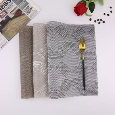 Cross Line Placemat Hotel Western-Style Placemat Foreign Trade Direct Supply Non-Slip Plate Mat Coaster Table Mat PVC Material Spot