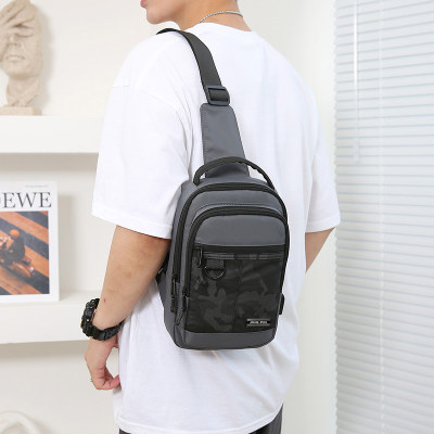 Chest Bag Men's Bag   Bag Water-Resistant and Wear-Resistant Shoulder Bag Sports Casual Nylon Composite Cloth Handbag
