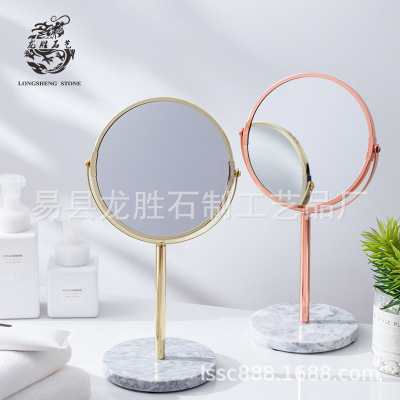 Foreign Trade Export Internet Celebrity Makeup Mirror Desktop Makeup Mirror European Style Mirror Double-Sided Cosmetic Mirror 7-Inch