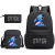 Star Baby Stitch Stitch Backpack Shoulder Bag + Pencil Case Black Student Schoolbag Three-Piece Set