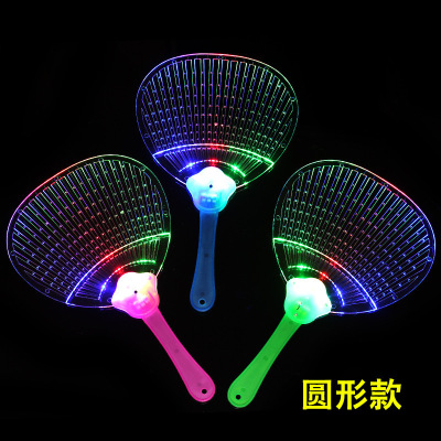 New Exotic Colorful Luminous Fan Summer Stall Hot Sale LED Luminous Flashing Plastic Toy Luminous Toy