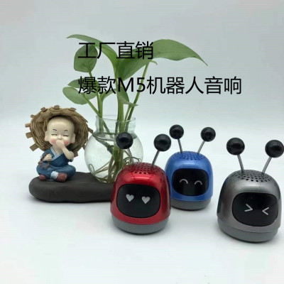 New M5 Cartoon Robot Wireless Bluetooth Audio Portable Small Portable Outdoor Household Subwoofer Cross-Border