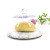 In Stock Wholesale Natural Marble Foundation Transparent Glass Cake Cover Food Cover 20cm Marble round Disc