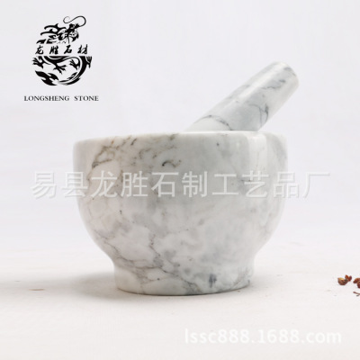 Foreign Trade Export 2019 Natural Marble Stone Mortar Garlic Press Cans Kitchen Household Food Mash Grinder Pestle
