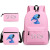 Star Baby Stitch Stitch Backpack Shoulder Bag + Pencil Case Black Student Schoolbag Three-Piece Set