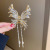 Rose Flower Rhinestone-Embedded Tassel Grip Fashion Back Head Updo Shark Clip Personalized Hair Accessories for Women