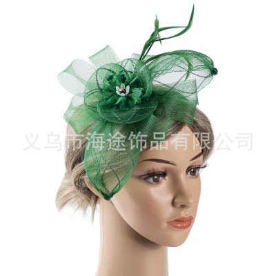 Cross-Border Foreign Trade Mesh Hair Accessories European and American Party Festival Cospaly Headdress Banquet Party Bridal Hair Accessories Wholesale