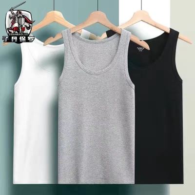 New Men's Vest Men's Outer Wear Cotton Summer Tide Hurdle Sports Workout Bottoming Slim Breathable Black Men