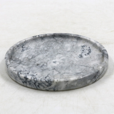 Factory Formulated Natural Marble 20cm Gray round Tray Cake Stand Cheese Plate