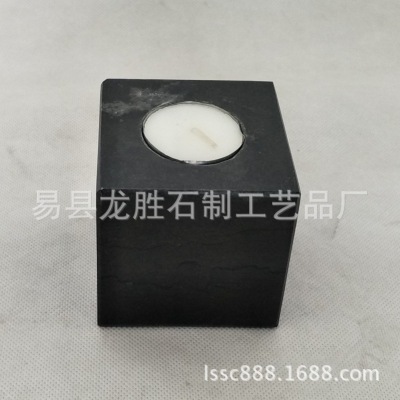 Square Black 7*7*7 Candlestick Candlestick Kitchen Living Room Study Decoration Jar Candle Decoration