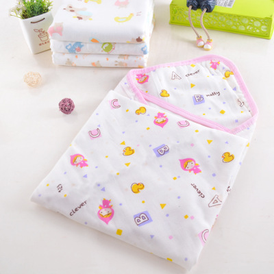 In Stock Wholesale Good Cotton Infant Warp Newborn Cotton Quilt Baby Blanket Baby Swaddling Quilt Baby Swaddle