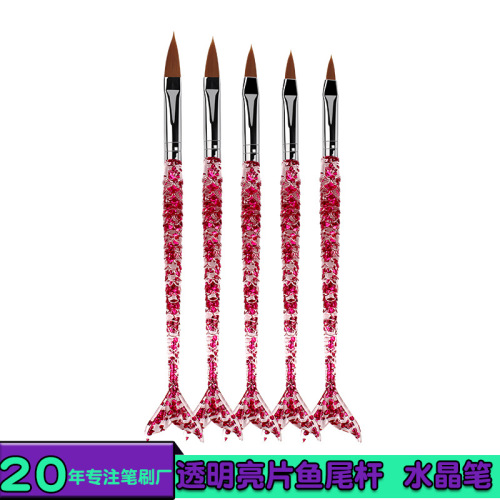 nail art pen 5 pack nail art crystal pen transparent sequins rod carved pen nail brush spot wholesale
