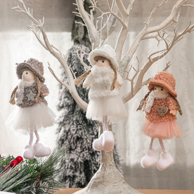 Cross-Border Christmas Plush Angel Pendant Children Cute Doll Girl Gift Christmas Tree Pendant