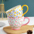 Original Ins Small Floral Breakfast Cup Cute Personality Girl Cup Oat Cup Mug Ceramic Cup Wholesale