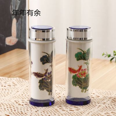 Jingdezhen Ceramic Double-Layer Glass Crystal Discoloration Cup Creative Business Office Thermos Cup Gift Custom Logo