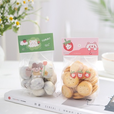 INS Biscuit Packaging Bag Header Cardboard Creative Paper Cup Cake Milk Jujube Cookie Button Snowflake Crisp Muffin Bag