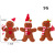 Creative Cross-Border New Christmas Decoration Gingerbread Man Doll Small Hanging Piece Christmas Tree Accessories Pendant 3-Piece Set