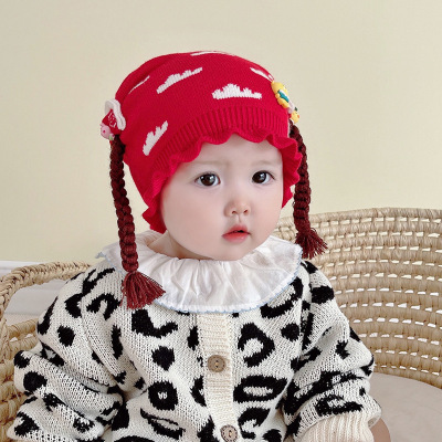 Bena Bear New Knitted Hat Baby Cap Warm Babies' Children Hat Small Braid