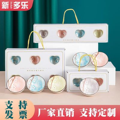 Blossom Gift Bowl and Chopsticks Set Creative Gift Box Opening Activity Small Gift Wholesale Ceramic Bowl Tableware