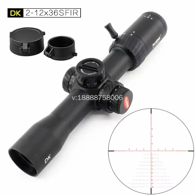 TUJIZHE 2-12 X36sfir Telescopic Sight Rear Side Focusing Short Aiming Glass Plate Differentiation with Light 