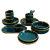 Ceramic Bowl and Chopsticks Set Peacock Green Dish Plate Ceramic Bowl Plate Gold Rimmed Tableware Set Spoon Wholesale