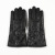 Men's Autumn and Winter Pu Faux Deerskin Cotton Finger Gloves Black Gloves Long Double Buckle Windproof Moisture-Proof Warm