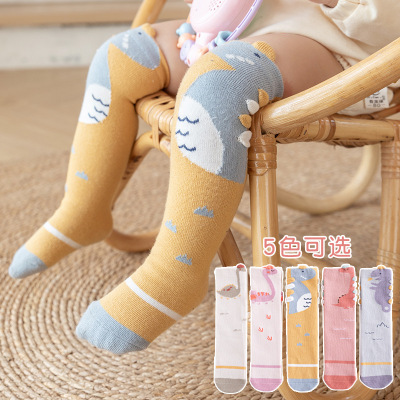 2022 New Autumn and Winter Baby Socks Children Stockings Dinosaur Three-Dimensional Printing Baby Knee Socks Straight without Heel
