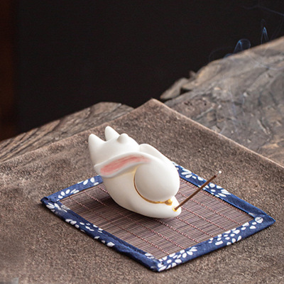 Holder Incense Burner Household Insert Incense Holder Indoor Cartoon Rabbit Ceramic Creative Decoration Tea Ornaments