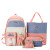 Student Schoolbag Color Matching Backpack Large Capacity Middle School Student Campus Backpack Four-Piece Set Wholesalers