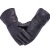 Men's Autumn and Winter Pu Faux Deerskin Cotton Finger Gloves Black Gloves Long Double Buckle Windproof Moisture-Proof Warm