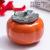 Chinese Style All the Best Ceramic Persimmon Shape Tea Jar Wedding Candy Jar Gift Logo