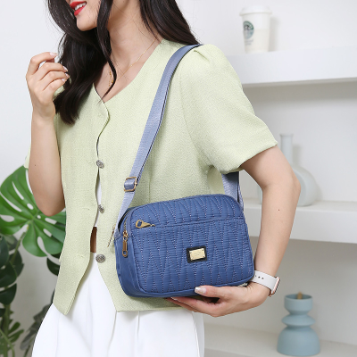 Solid Color Messenger Bag Fashion Shoulder Bag Korean Style Women's Shoulder Bag Nylon Bag Mobile Phone Bag Coin Purse