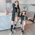 Girls' Plaid Stitching Shirt Dress 2022 Spring and Autumn Korean Style Bow Western Style Mother-Daughter Matching Outfit Parent-Child Dress