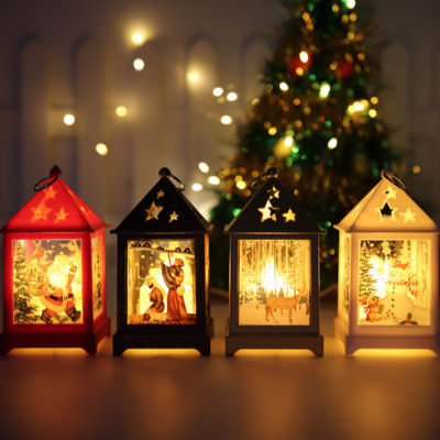 Cross-Border Christmas Storm Lantern Pendant Luminous Decorative Ornaments LED Electronic Candle Light Christmas Gifts