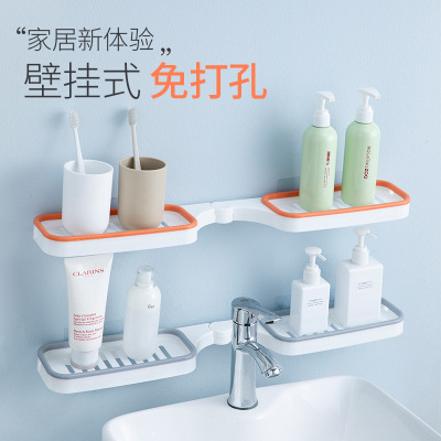 Rotating Toilet Rack Shower Stand Bathroom Punch-Free Corner Storage Rack Toilet Suction Tool Wall Faucet Storage Rack