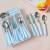 Plastic Handle Stainless Steel Household Knife, Fork and Spoon Suit