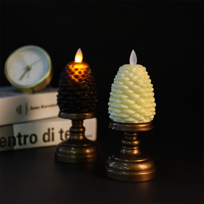 Creative Retro Pine Cone Candelabrum Decoration Home Furnishings Christmas Party Birthday Decoration Pine Nuts Candle Holder