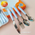 Plastic Handle Stainless Steel Household Knife, Fork and Spoon Suit