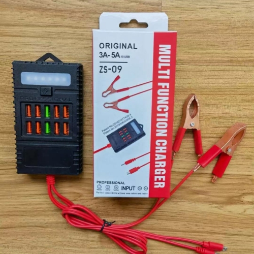 zs-09 clip charger battery clip charging with light clip charging 10 usb mobile phone charger camping light 864