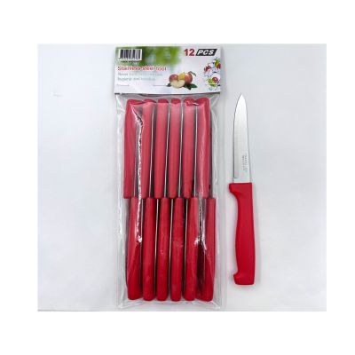 Foreign Trade Direct Sales 12 Sets Steak Knife Stainless Steel Saw Knife Plastic Handle Kitchen Bread Knife Table Knife