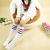 Summer Middle-Long Stockings Thin Student Striped Knee Socks Half Black and White Calf Children Loose Socks Wholesale