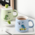 Personalized Hand-Painted Cartoon Dinosaur Ceramic Cup with Cover Spoon Student Water Cup Creative Couple Mug Coffee Gift Cup