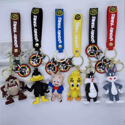 Creative Cartoon Anime Rabbit Series Doll Keychain Pendant Couple Bags Car Key Chain Accessories Wholesale