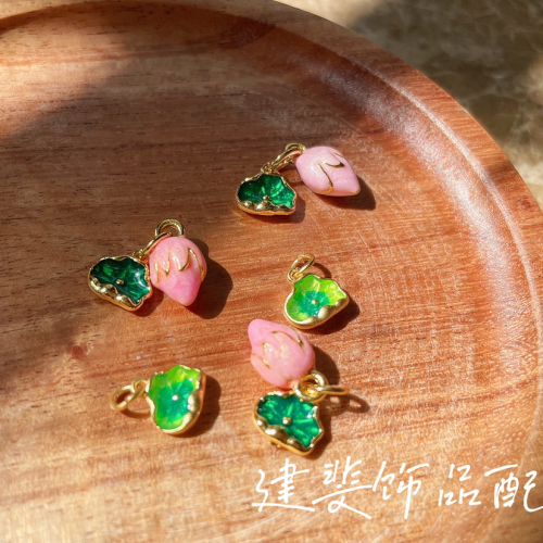 Sand Gold Color Retaining Lotus Leaf Lotus Leaf Cloisonne Drop Pendant Accessories Loose Beads Drop Oil Jewelry Jade Pendant pendant