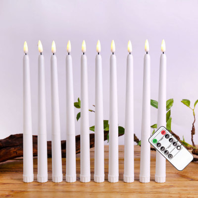 Warm White Remote Control Electronic Candle Led Remote Control Long Brush Holder Pole Candle Halloween Christmas Long Candle Cross-Border Supply Hot Sale